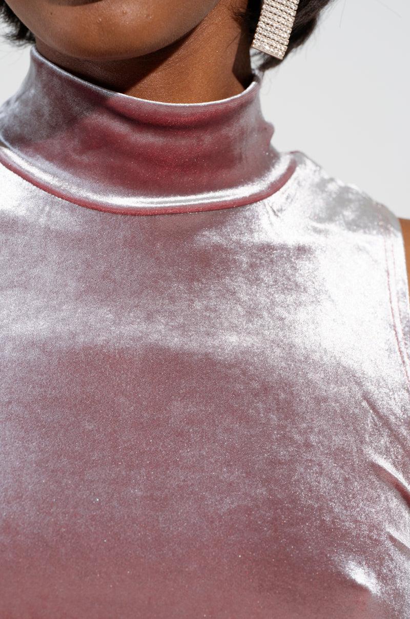 FLAUNT IT VELVET MOCK NECK BLOUSE Product Image