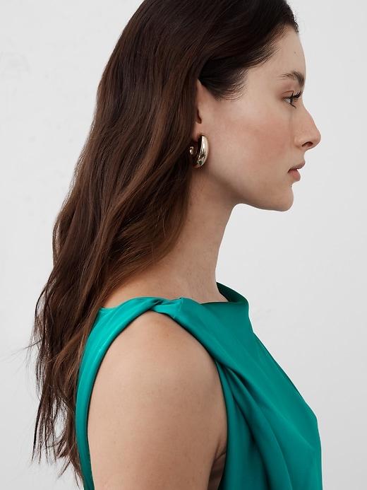 Satin Twist Shoulder Maxi Dress Product Image