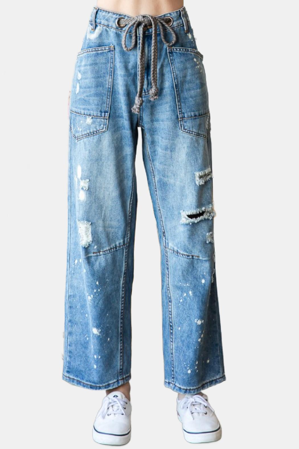 Washed Distressed Jeans Product Image