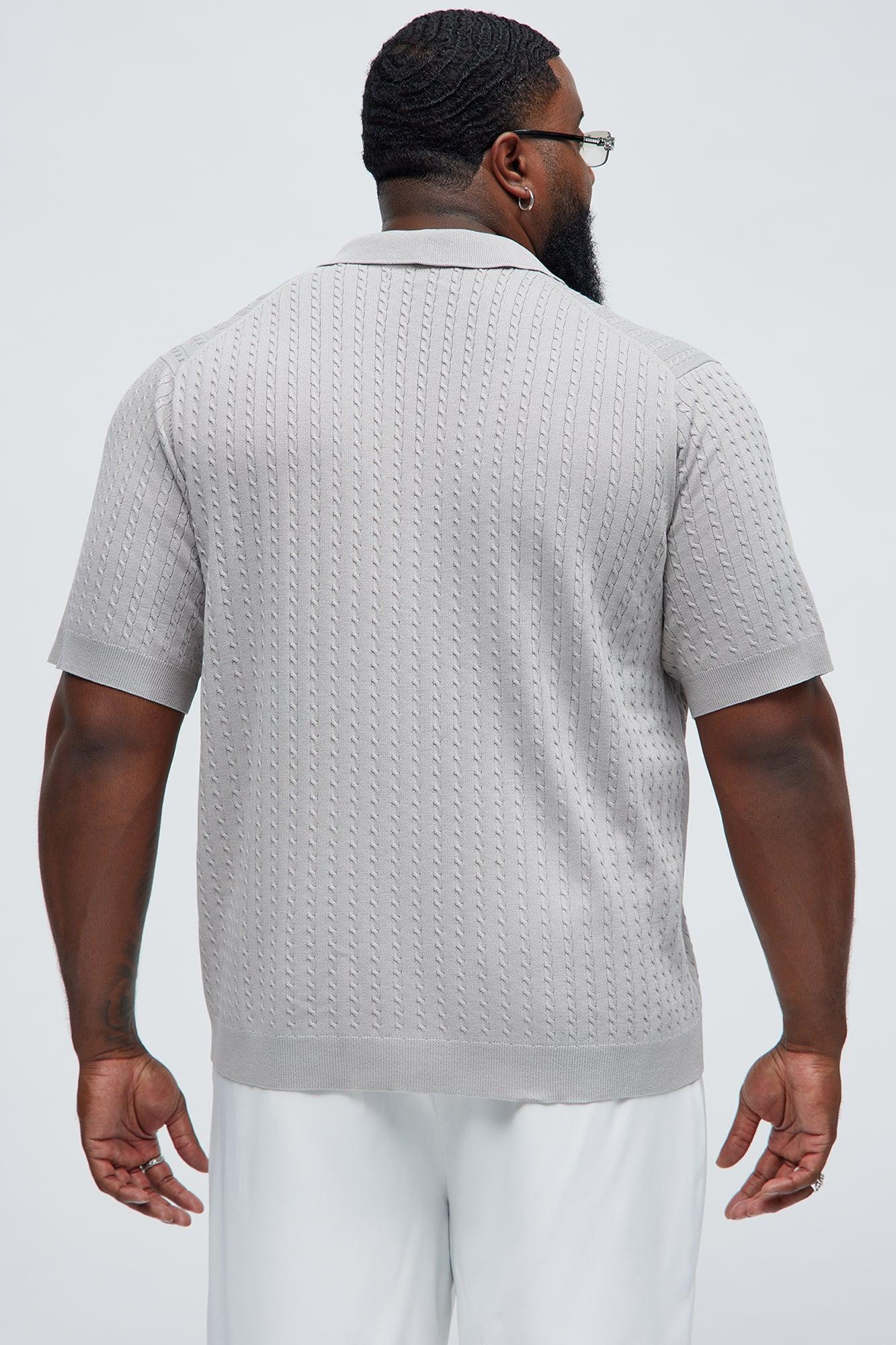 Waterfall Textured Polo Cardigan - Taupe Product Image