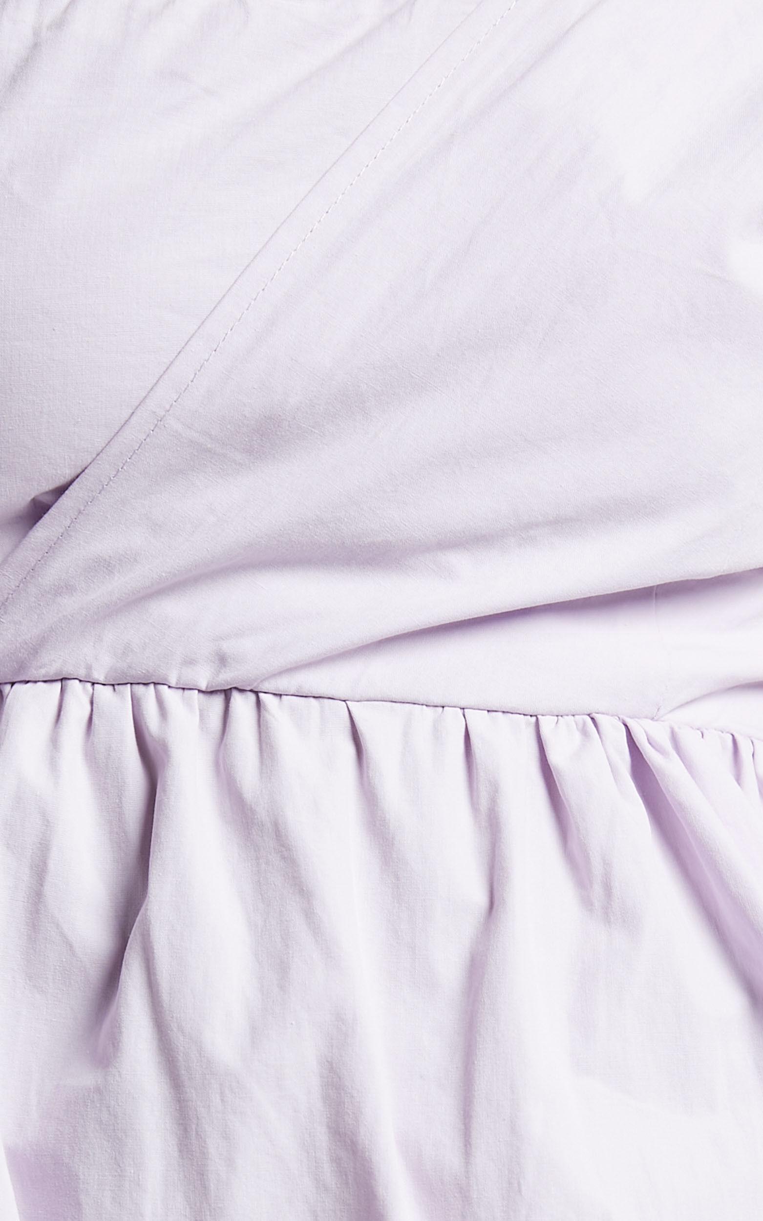 Sula Mini Dress - Asymmetric Off One Shoulder Puff Sleeve Dress in Lilac Product Image