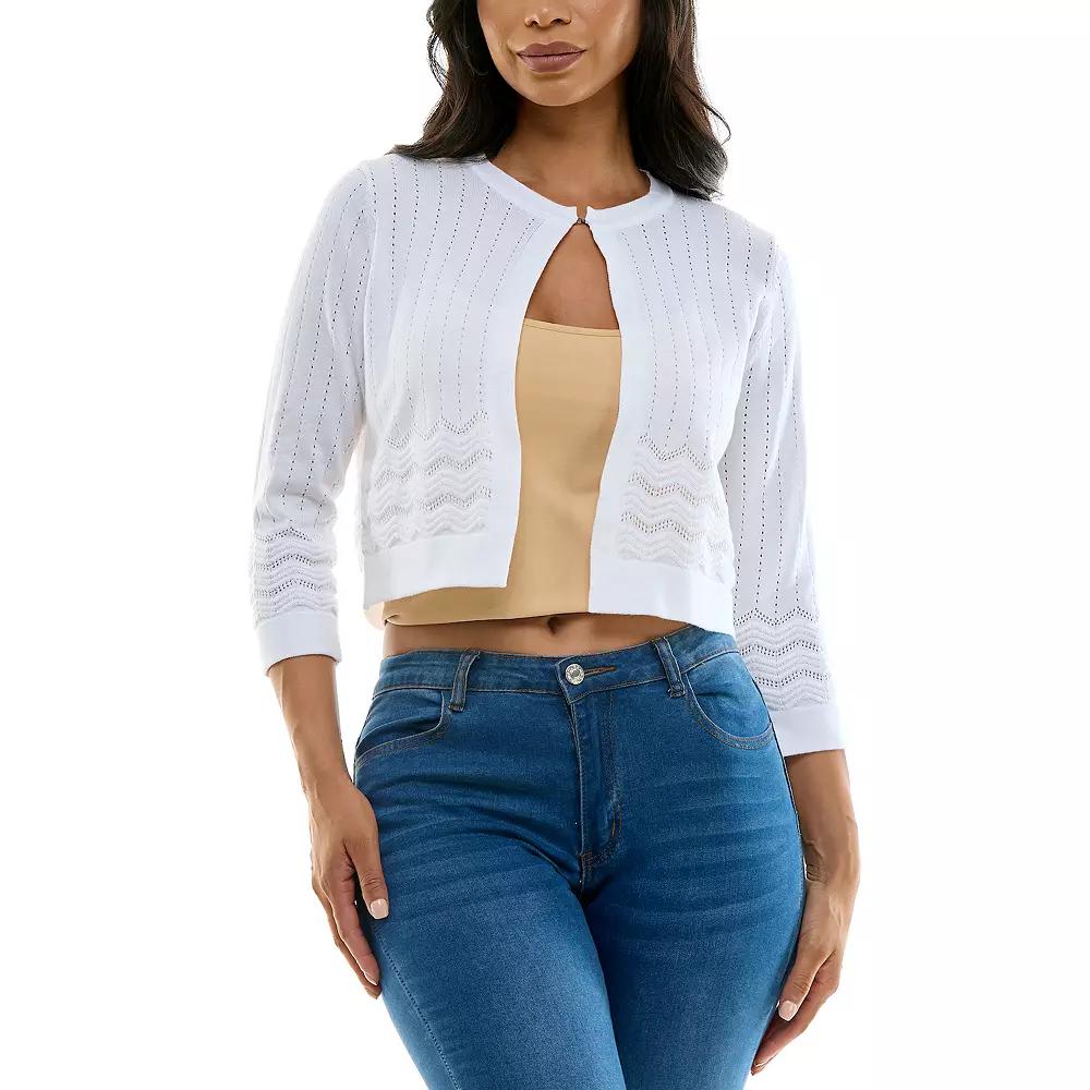 Women's Nina Leonard Pointelle Bolero,  Product Image