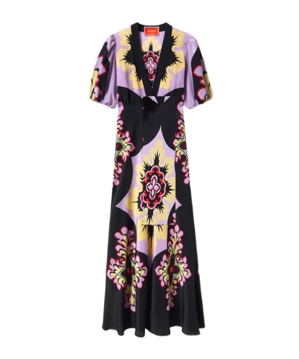 LA DOUBLEJ Marlene Silk Crepe De Chine Maxi Dress In Multi Product Image