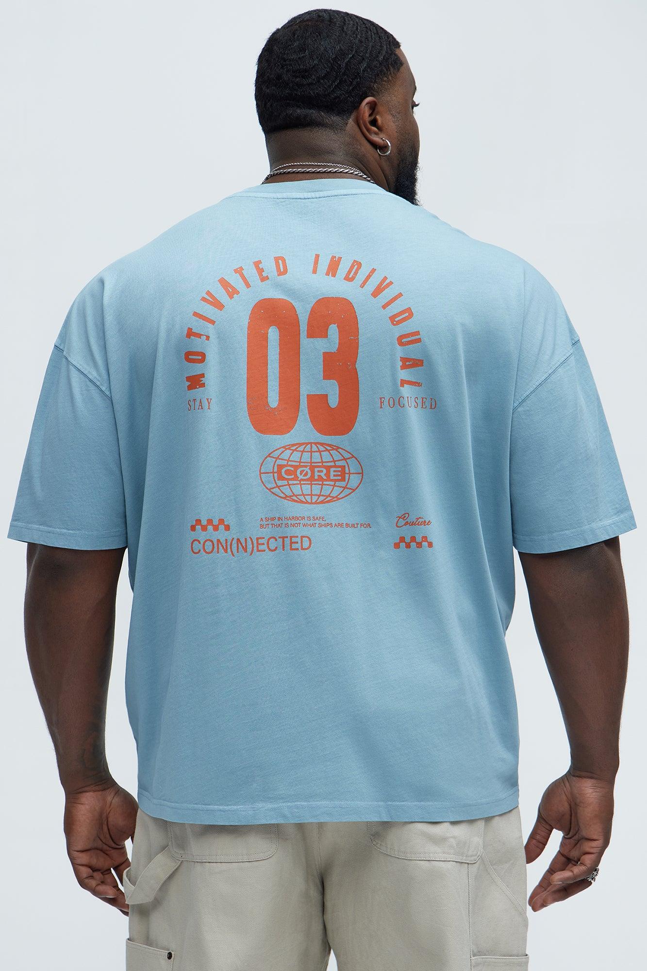 Motivated Individual Oversized Short Sleeve Tee - Light Blue Product Image