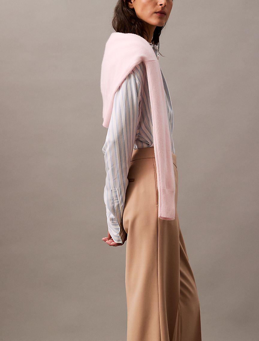 Wool Gabardine Blend Flared Pants Product Image