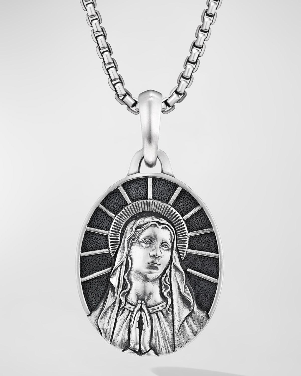 Mens Mary Amulet in Sterling Silver, 20MM Product Image