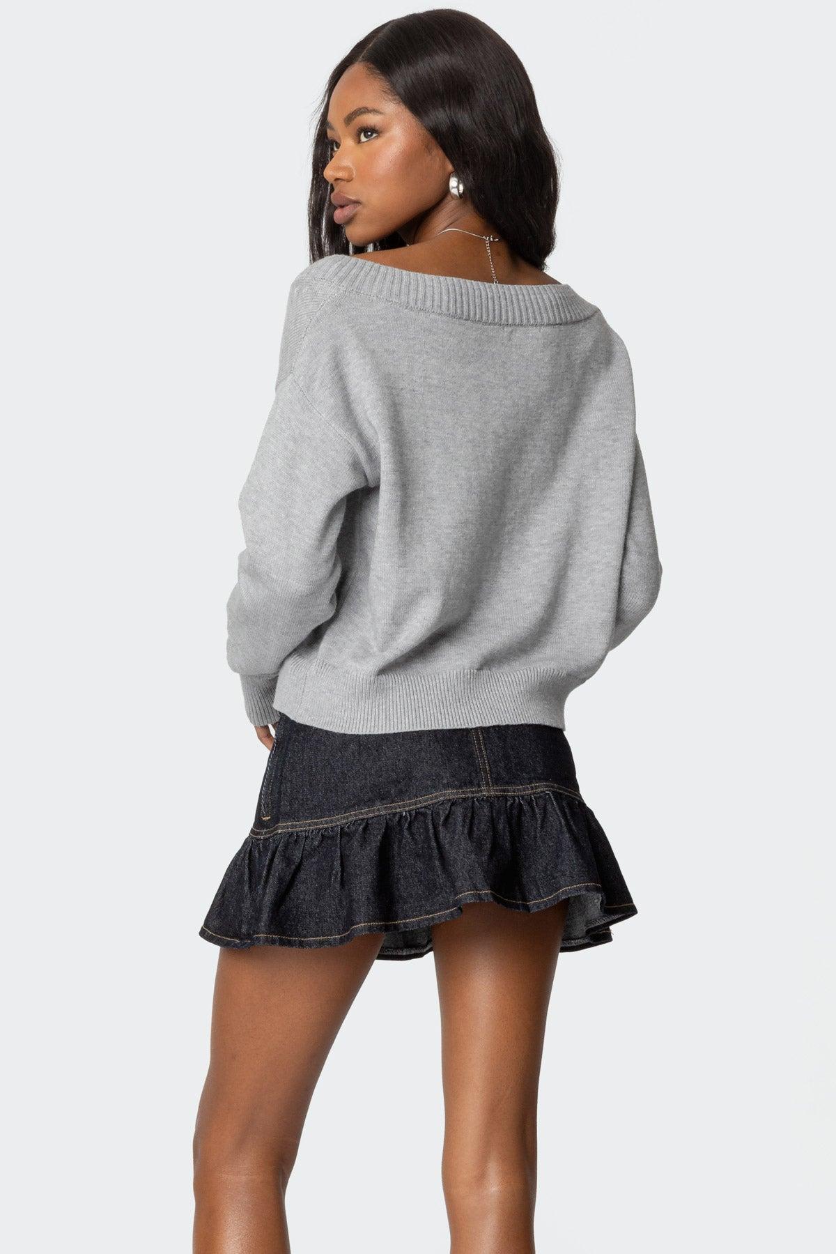 Eli Oversized V Neck Sweater Product Image