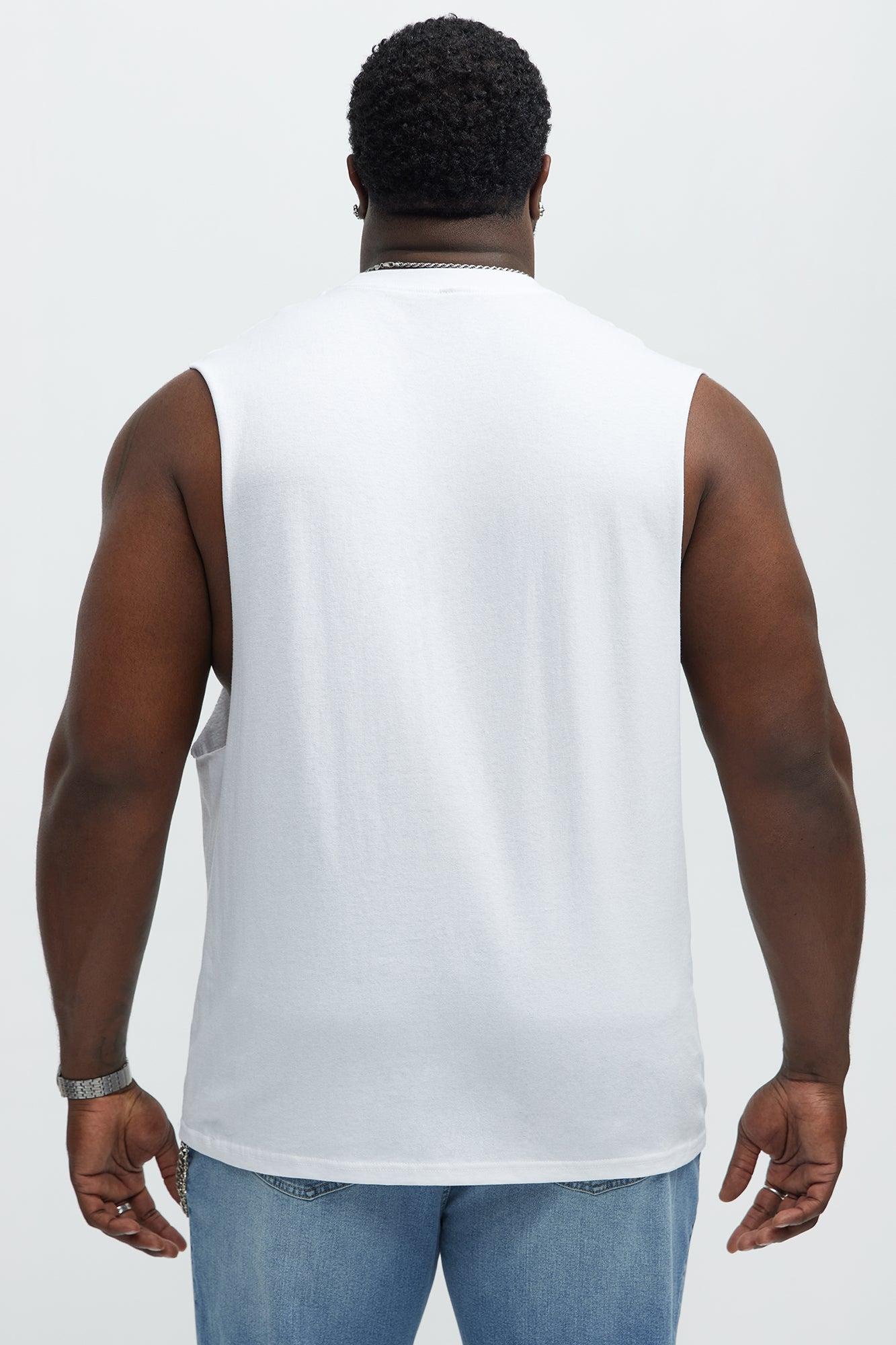 Time Waits For No One Muscle Tee - White Male Product Image