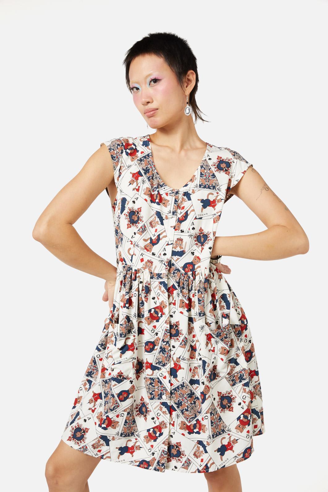 Queen Of Cats Print Dress Product Image