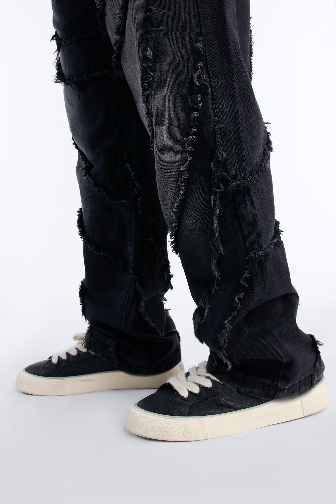 Straight Street Fray Jeans - Black Wash Product Image