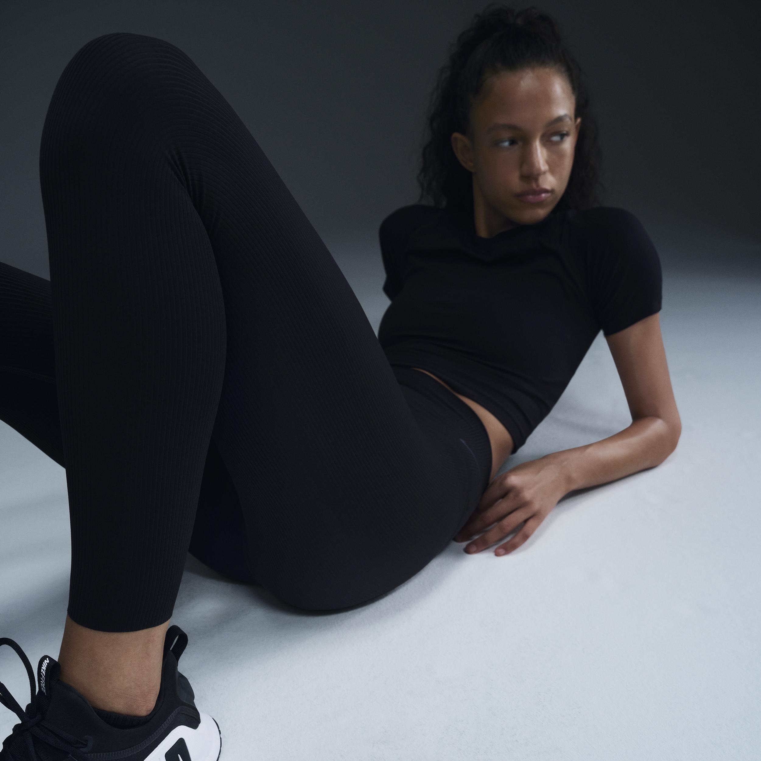 Nike Womens Zenvy Rib High-Waisted 7/8 Leggings | HF1443-010 Product Image