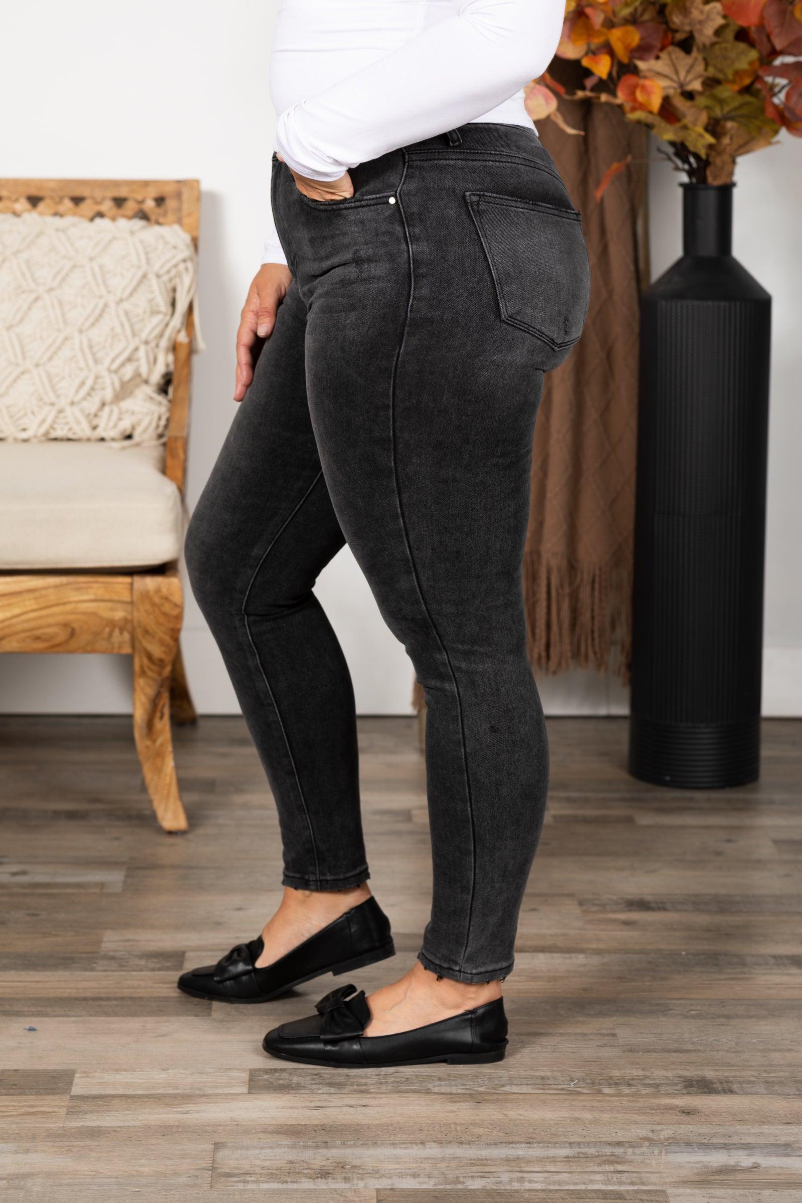 Risen Black High Rise Ankle Skinny Jeans Product Image