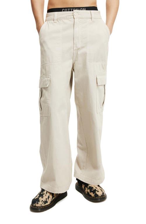 Cotton On Men's Axel Super Baggy Cargo Pant in Light Stone Herringbone at Nordstrom, Size 34 Product Image