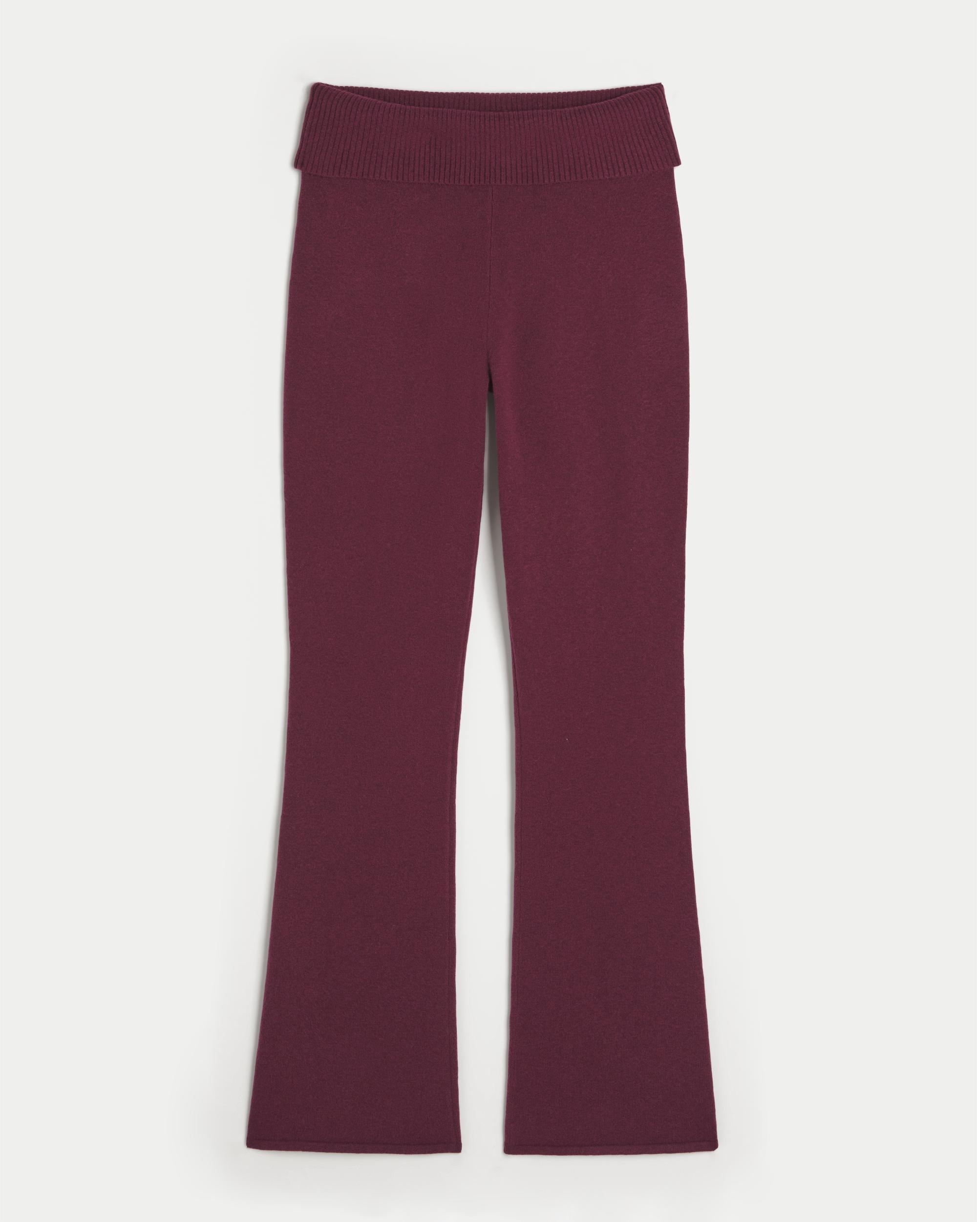 Gilly Hicks Cozy Sweater-Knit Foldover Waist Boot Pants Product Image