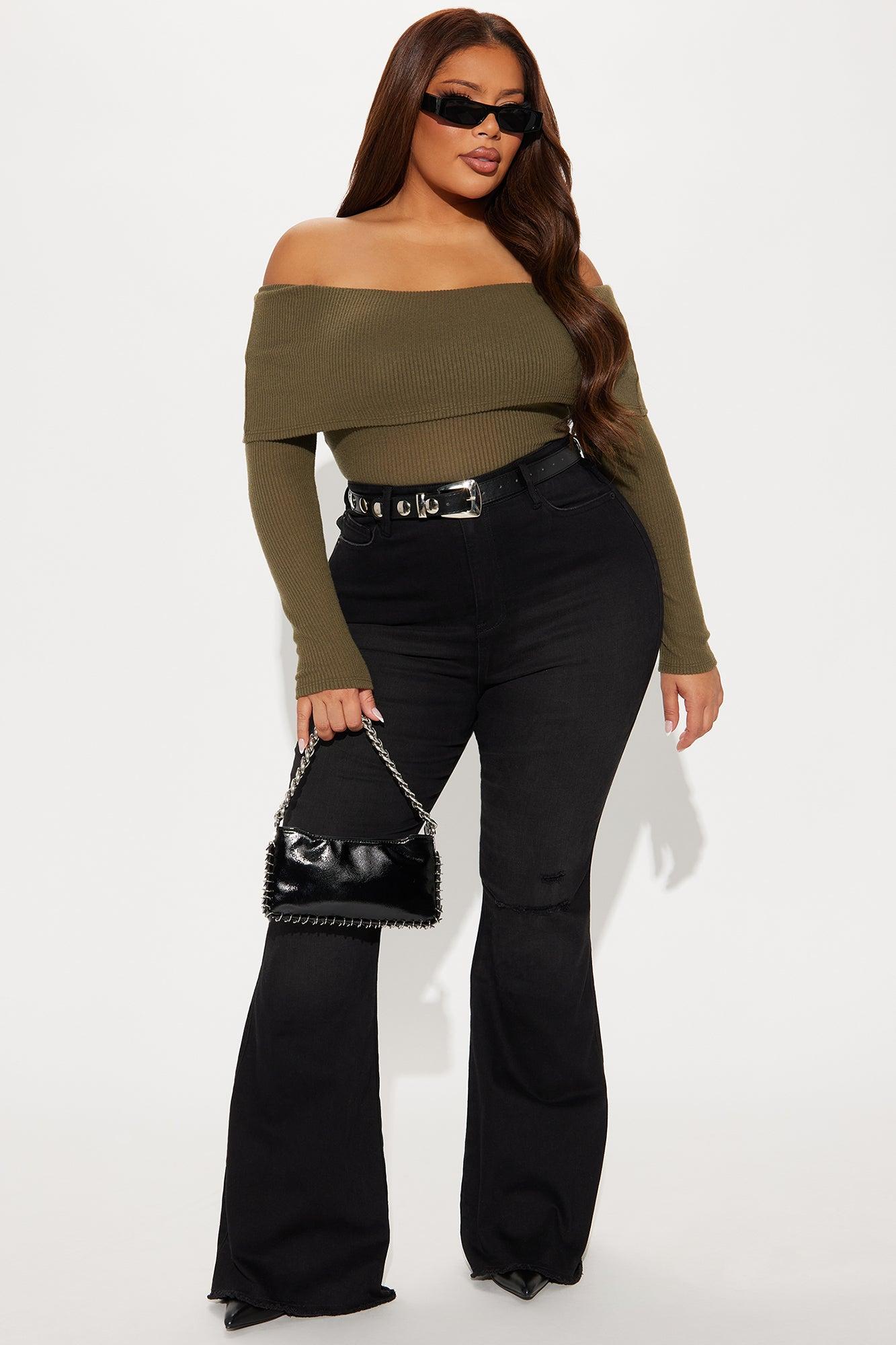 Get What I Want Stretch Flare Jeans - Black Wash Product Image