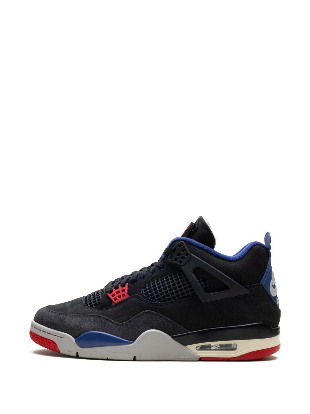 Air Jordan 4 "Rare Air - Black/Fire Red/Deep Royal Blue/Dark Smoke Grey/Tech Grey" sneakers Product Image