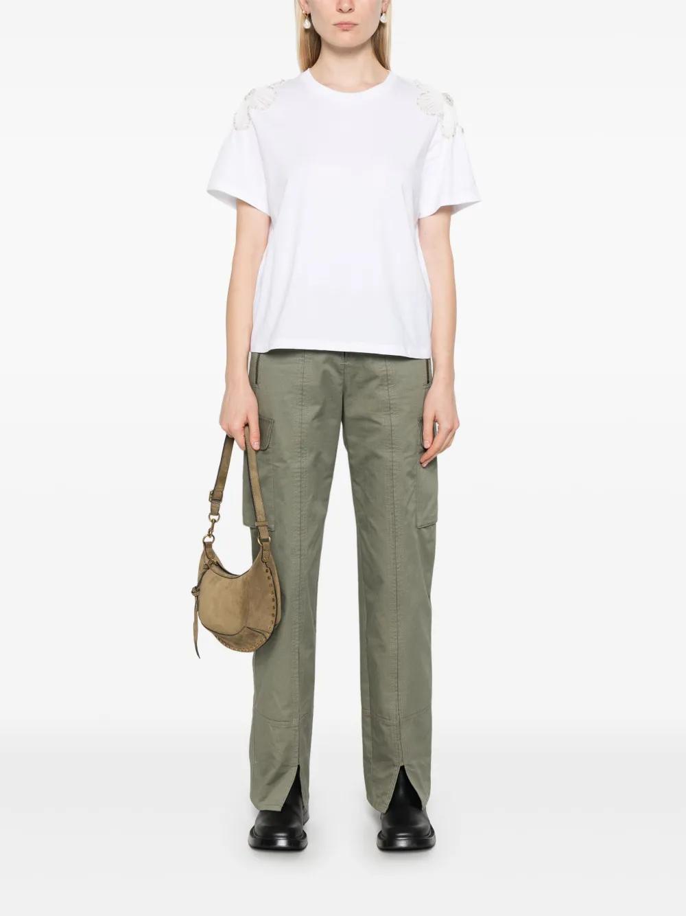 floral-appliqué T-shirt Product Image