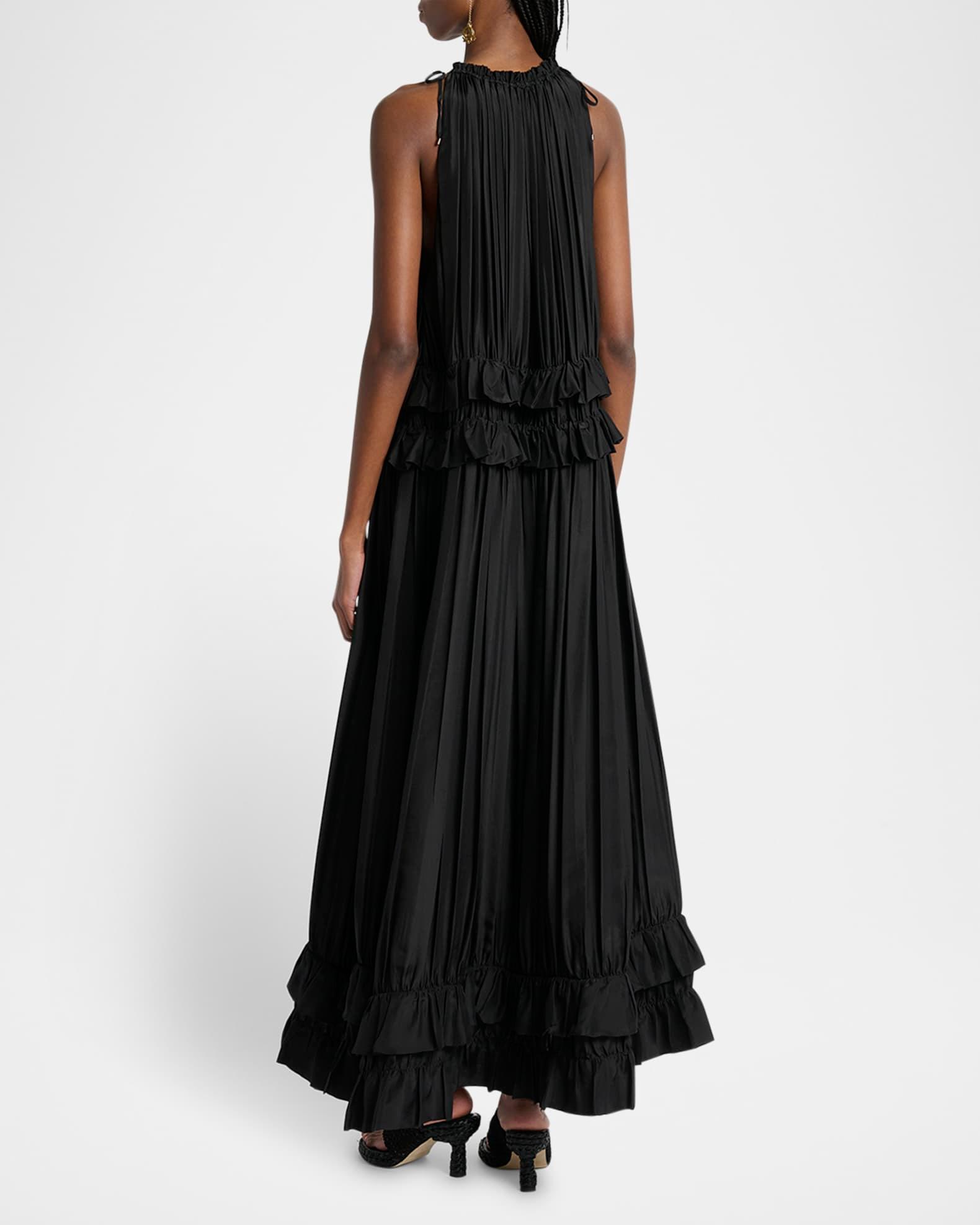 Pleated Drawstring Sleeveless Maxi Dress Product Image