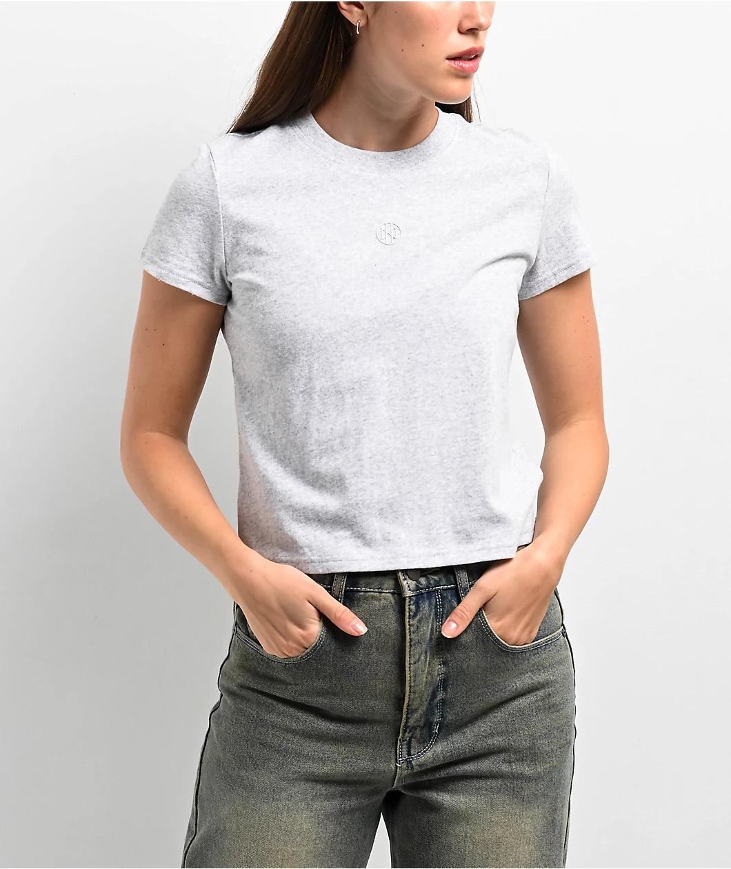 Ninth Hall Fundamentals Futura Light Heather Grey Relaxed T-Shirt Product Image