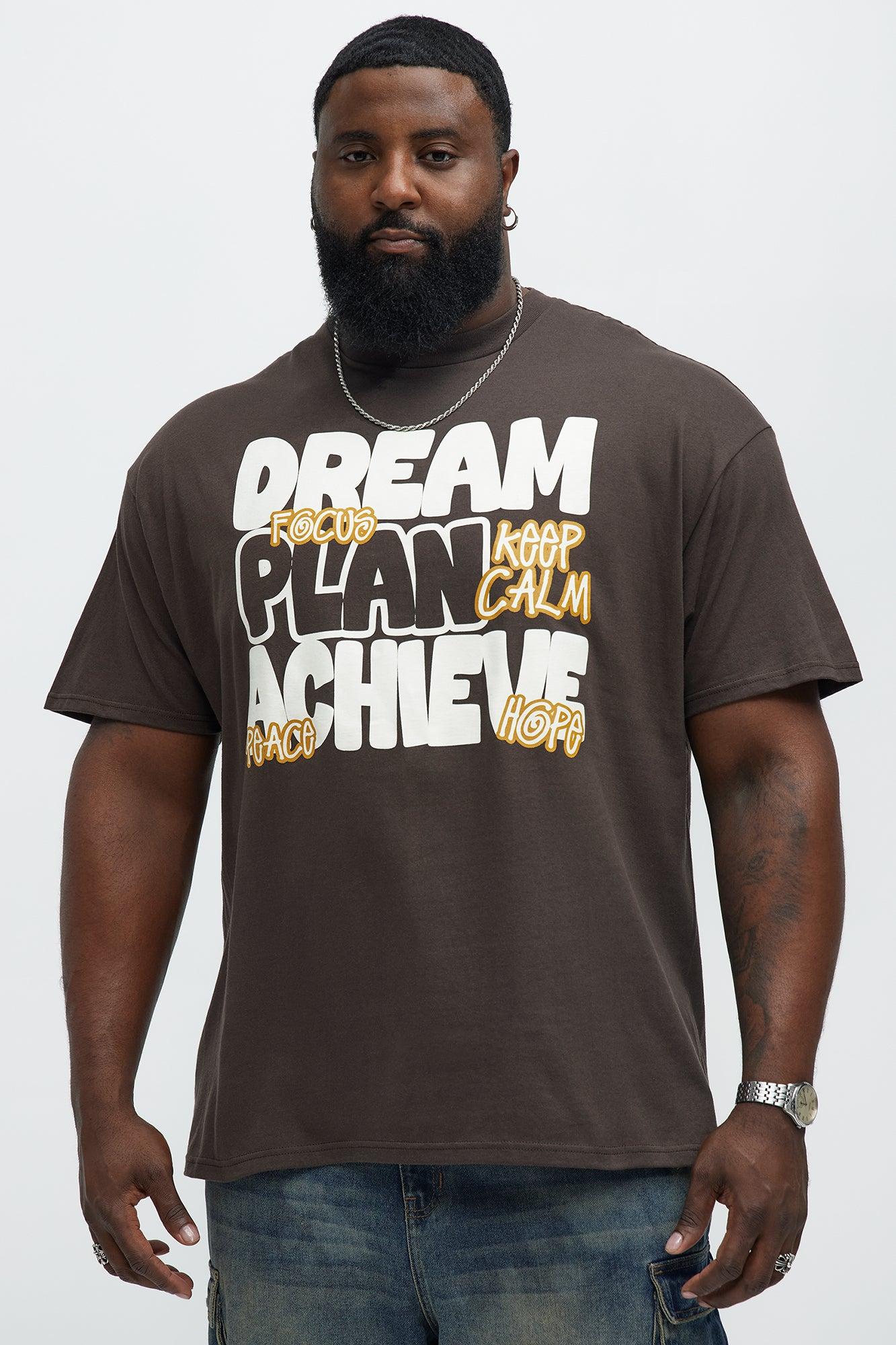 Dream And Achieve Short Sleeve Tee - Brown Product Image