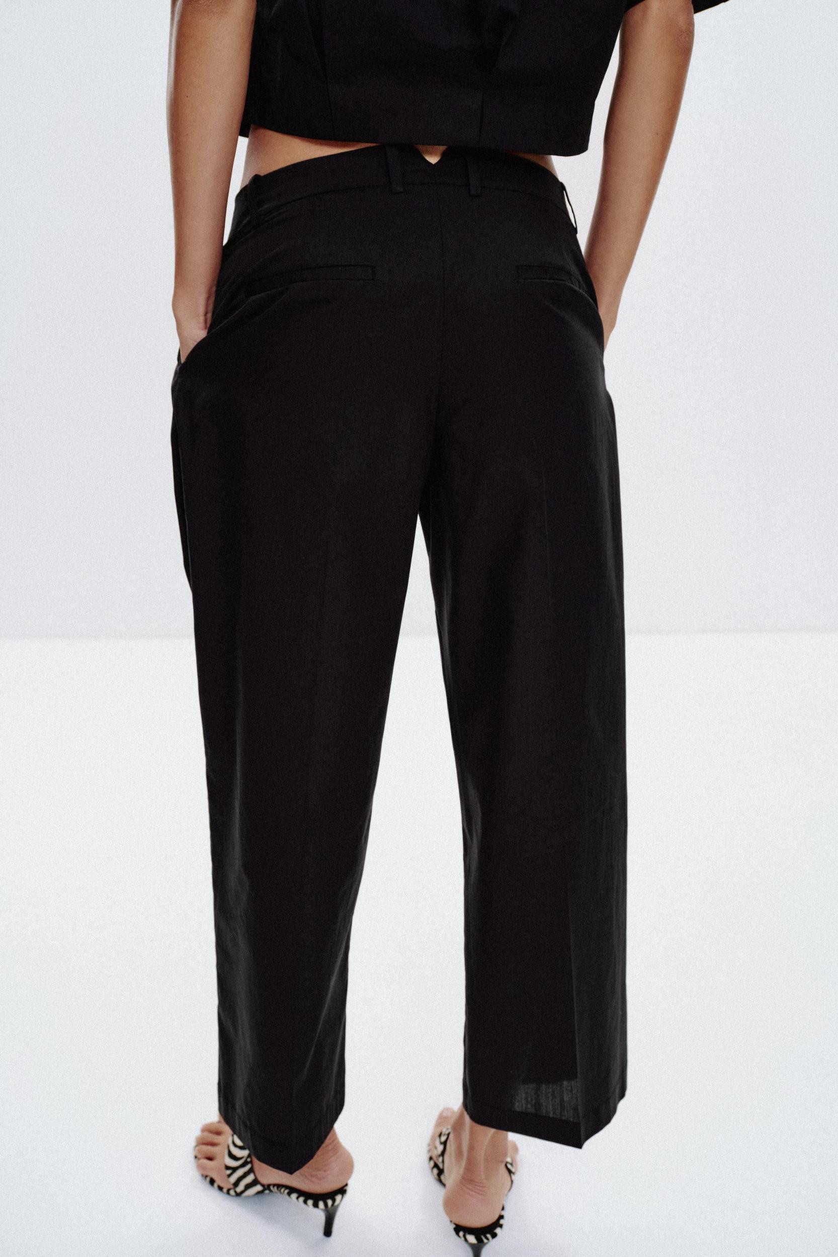 POPLIN PLEATED PANTS Product Image