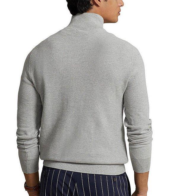 Polo Ralph Lauren Quarter-Zip Mesh-Knit Sweater Product Image