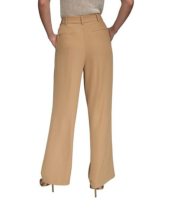 Donna Karan Crepe Pleated Wide Leg Pants Product Image