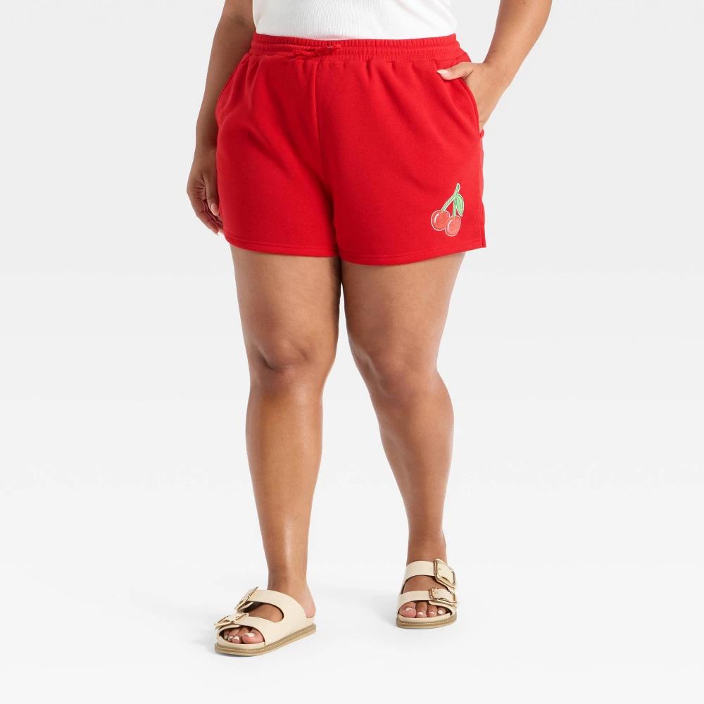 Women's Cherry Graphic Shorts - Red Product Image