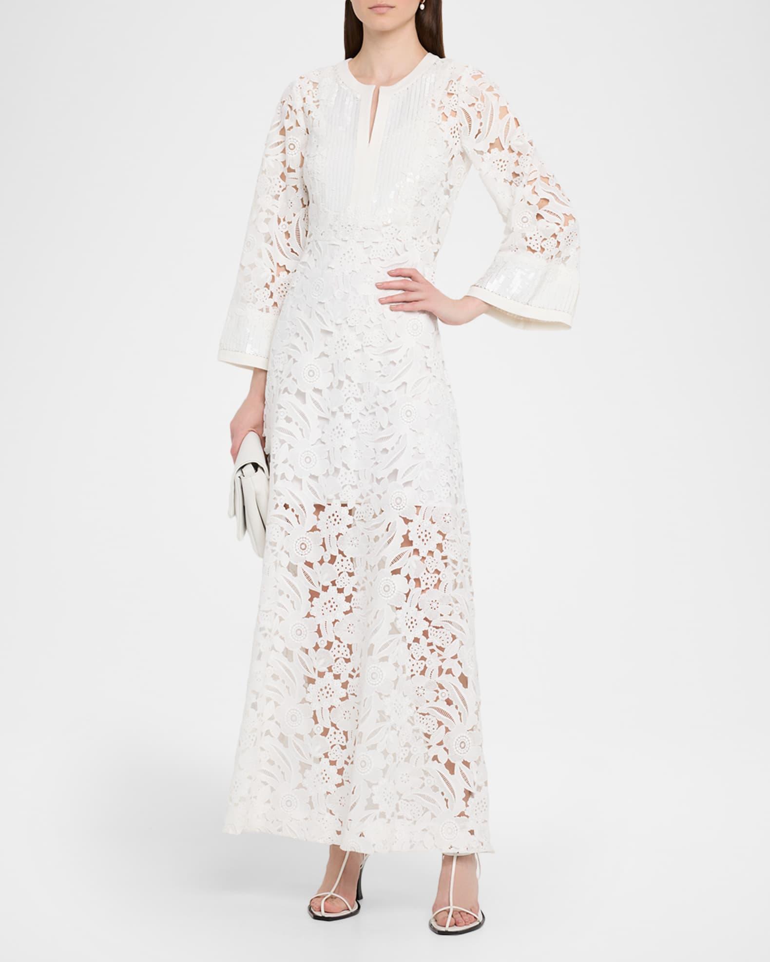 Cynthia Sequin-Embellished Floral Lace Gown Product Image