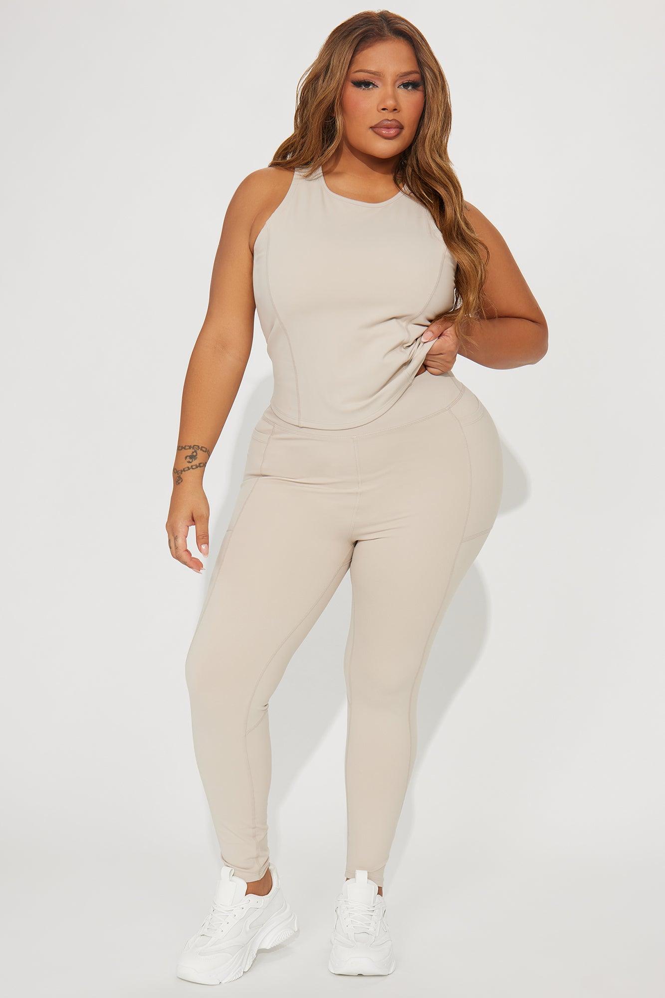 Hill Hiker Super Soft Active Legging - Taupe Product Image