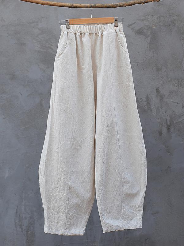 Simple High Waisted Solid Color Wide Leg Pants Product Image