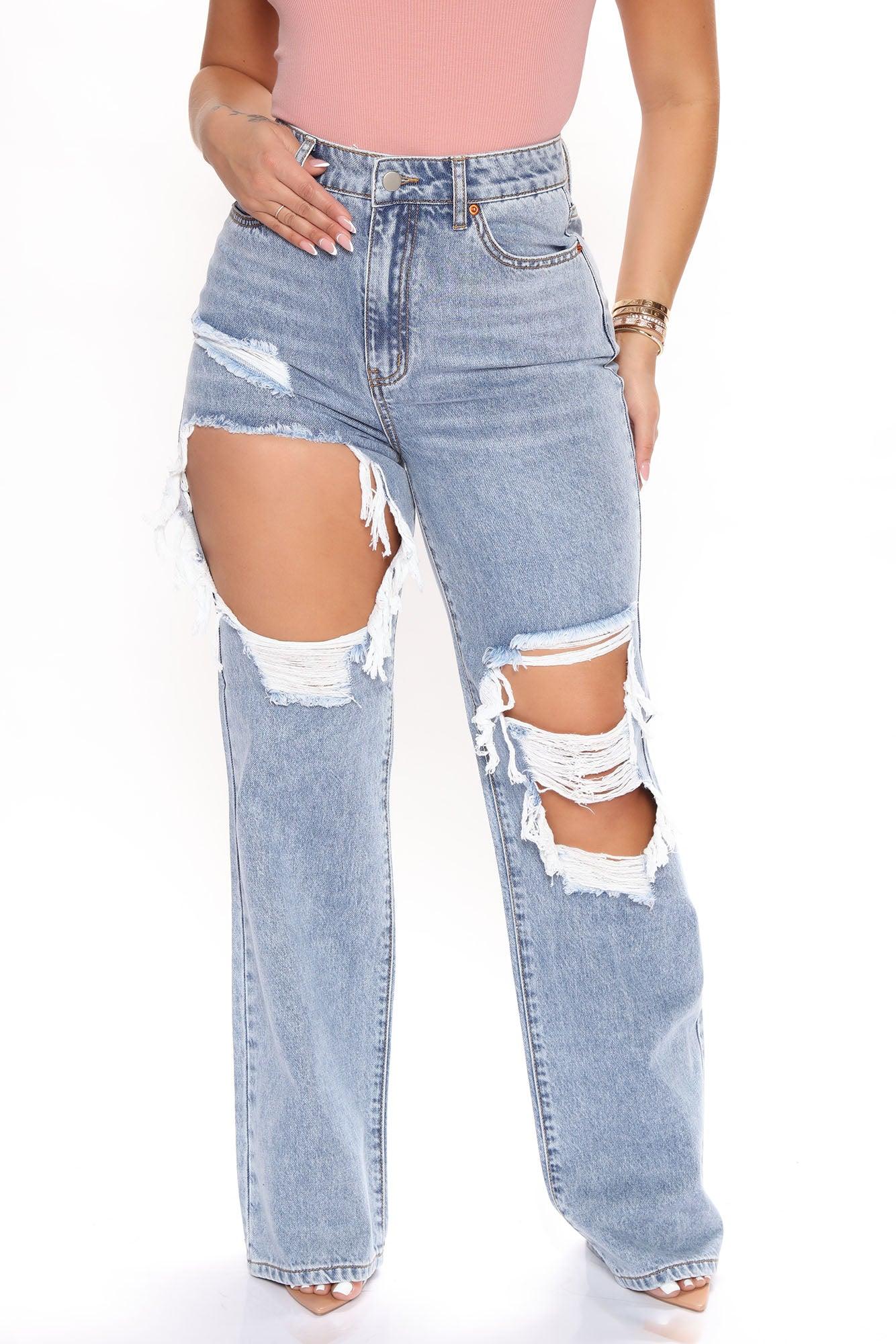 Sassy Straight Leg Jeans - Light Blue Wash Product Image