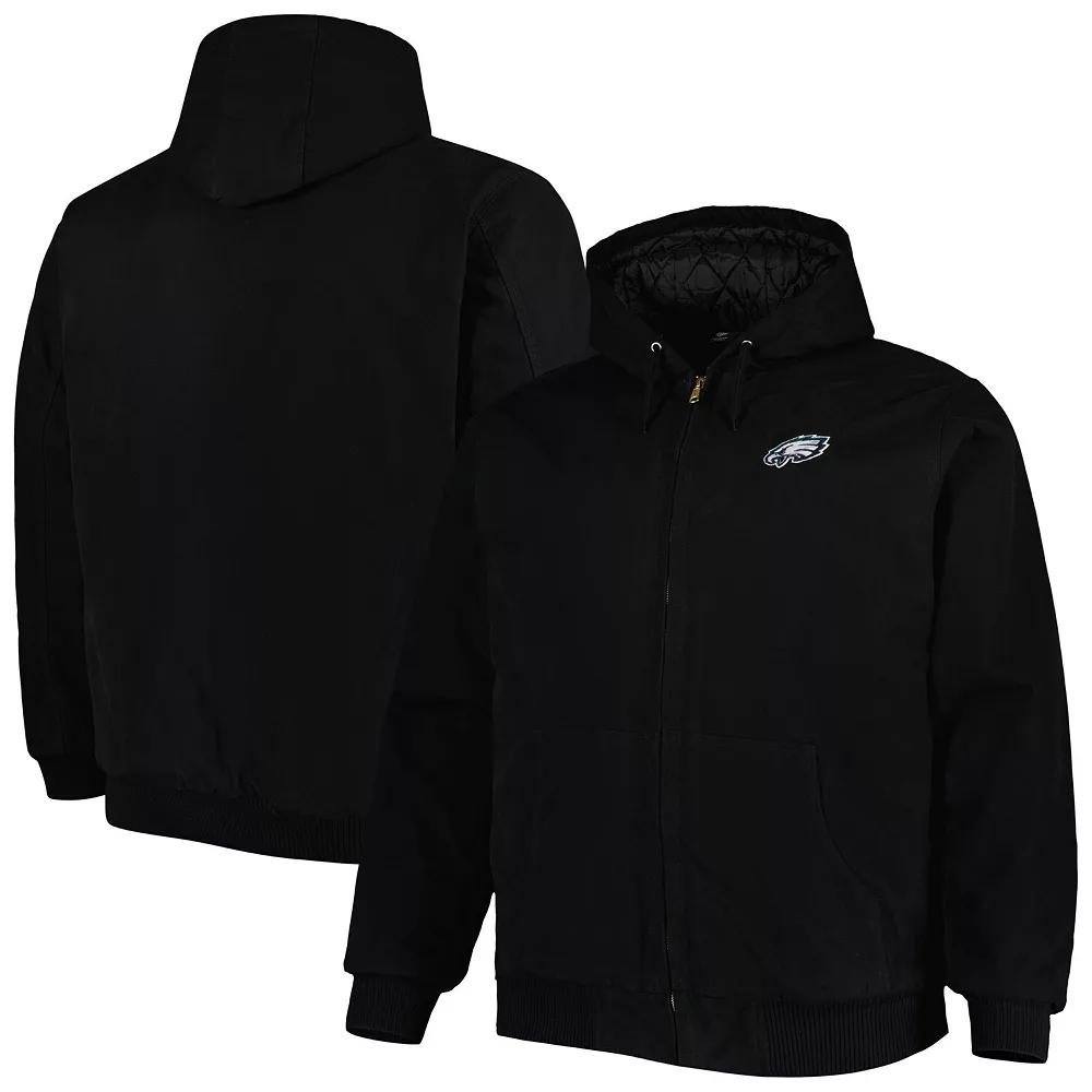 Men's Dunbrooke Black Philadelphia Eagles Big & Tall Dakota Canvas Hoodie Full-Zip Jacket,  Product Image