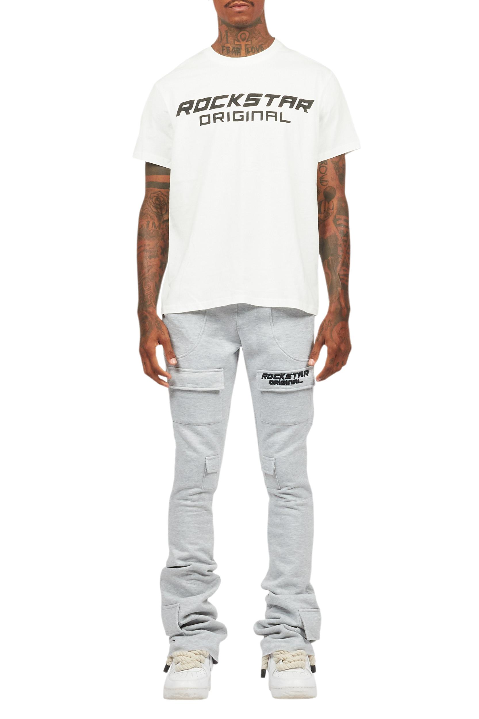 Connor Heather Grey T-Shirt/Stacked Flare Track Set Male Product Image
