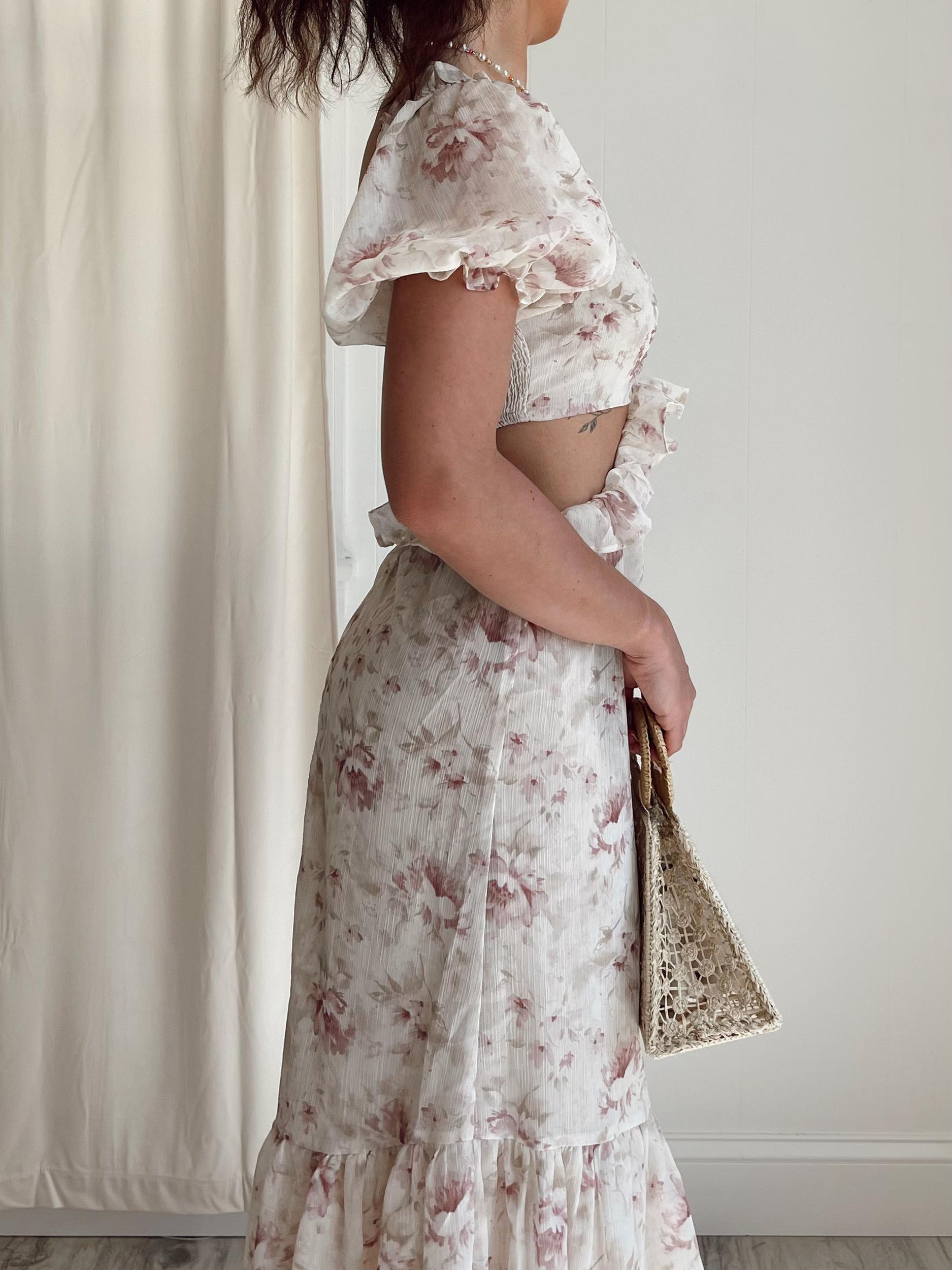 En Saison Kika Floral Cut Out Midi Dress FINAL SALE Product Image