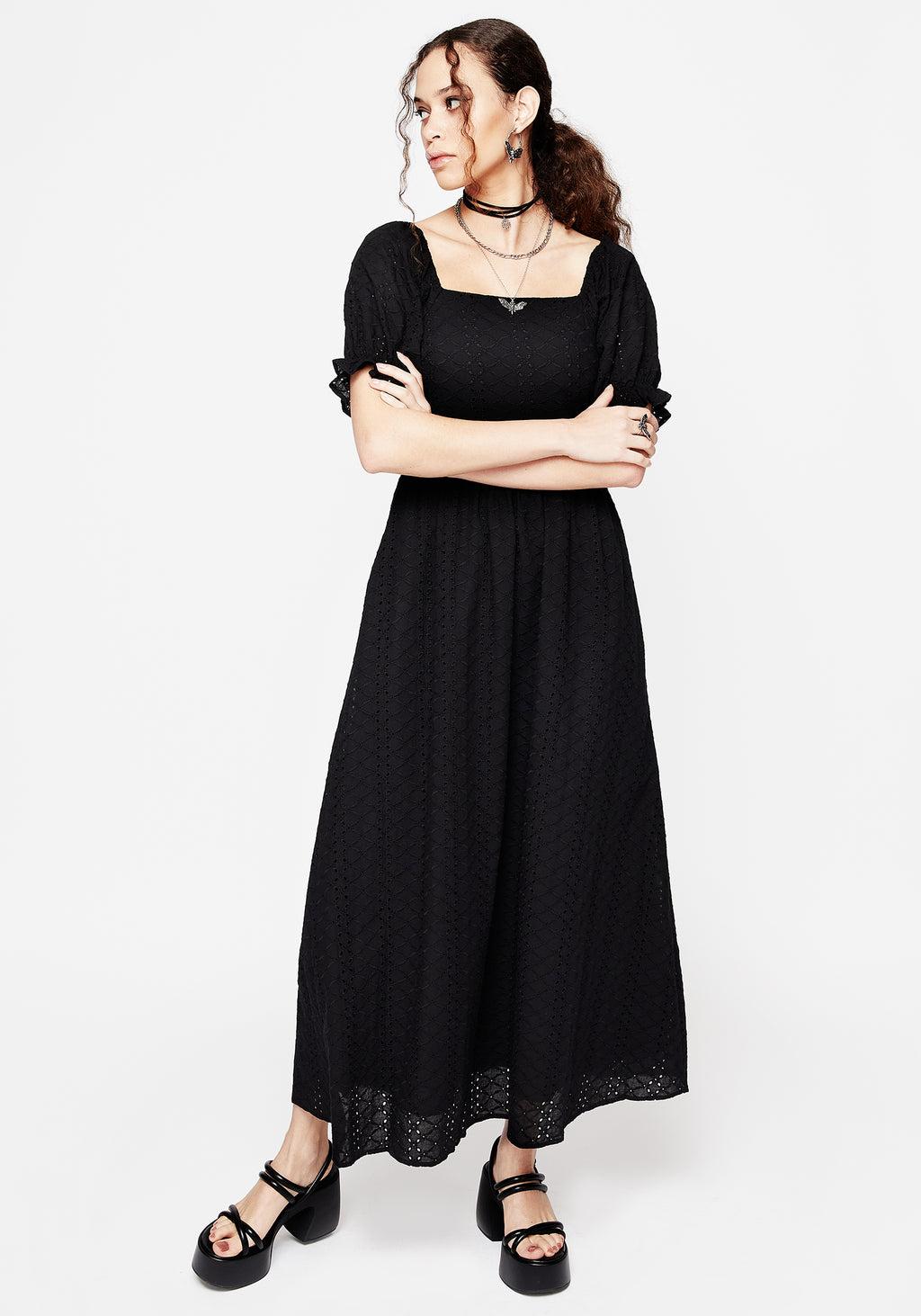 Euthymia Broderie Puff Sleeve Maxi Dress Product Image