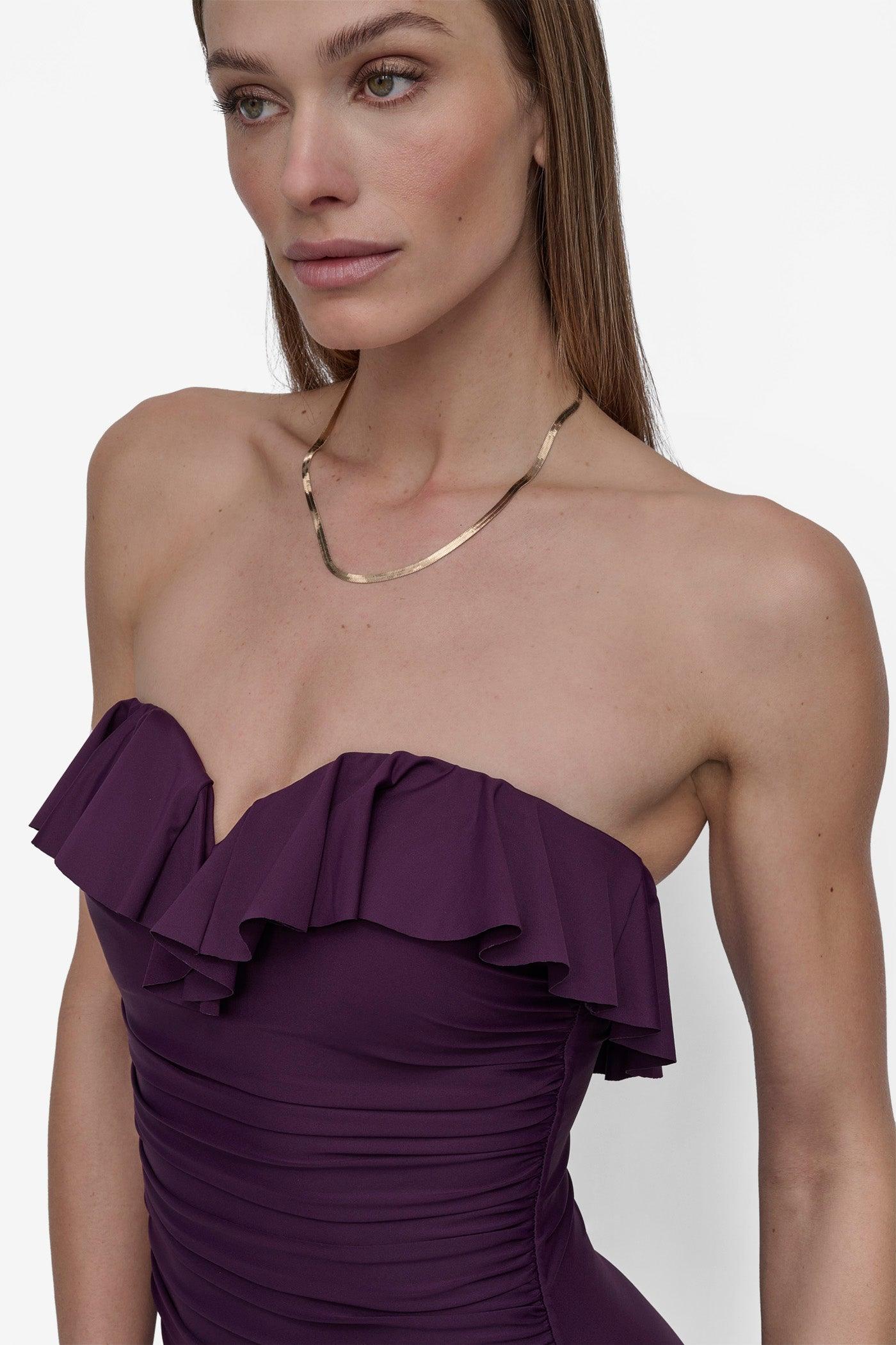 RUFFLED PINUP BANDEAU ONE PIECE Product Image