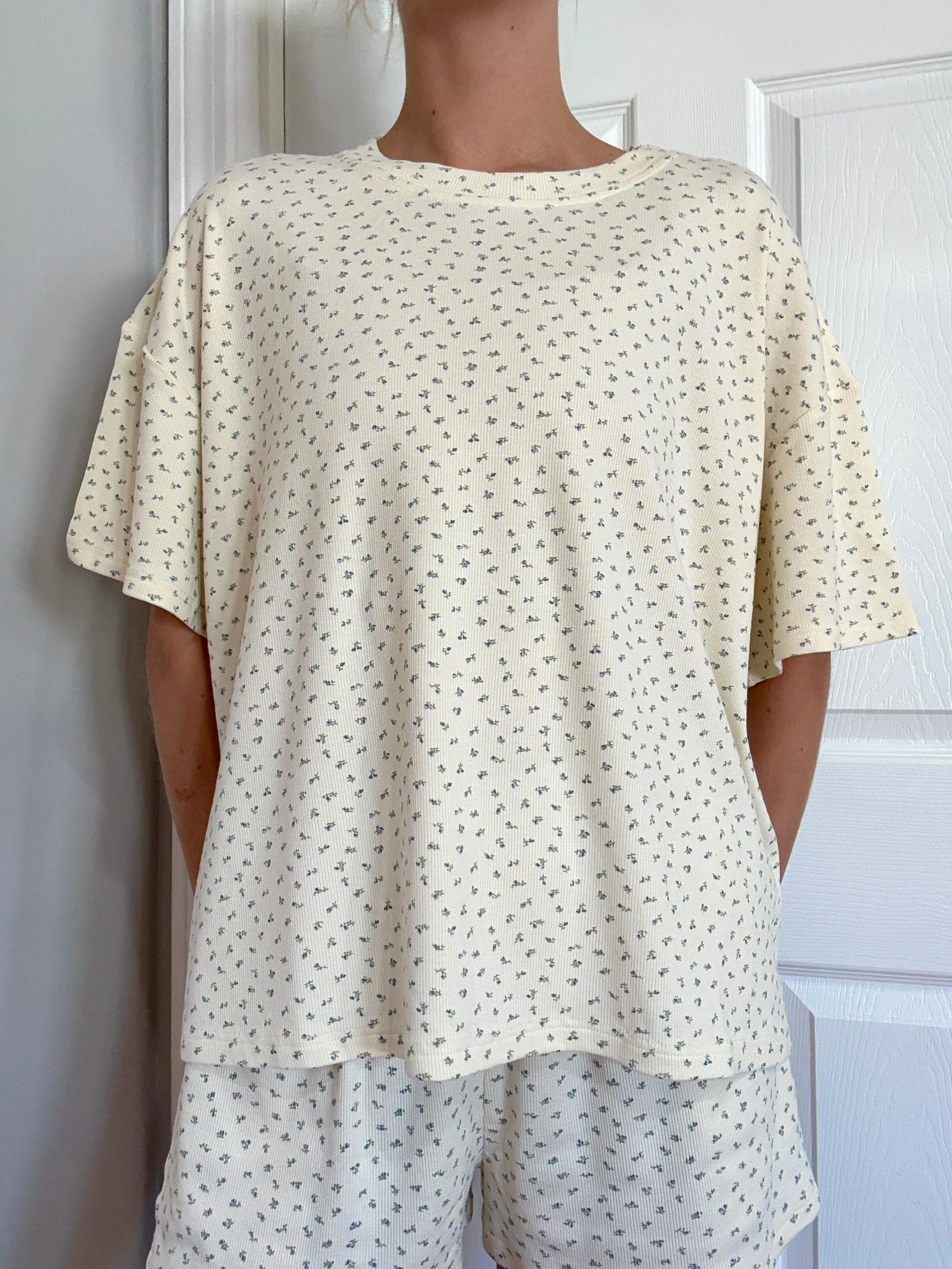 Pale Floral Pajama Shorts Product Image