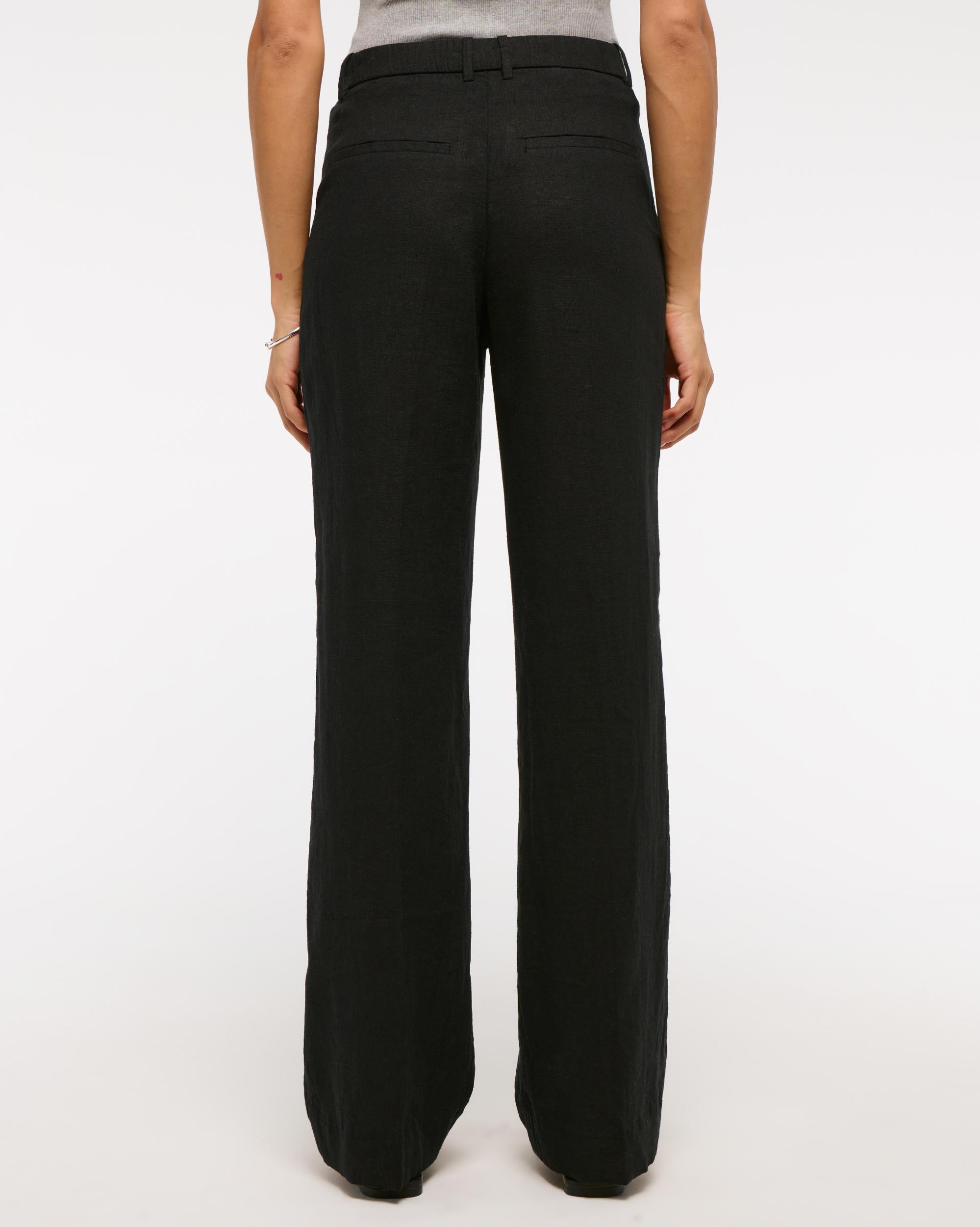 Tailored Linen-Blend Wide Leg Pant Product Image