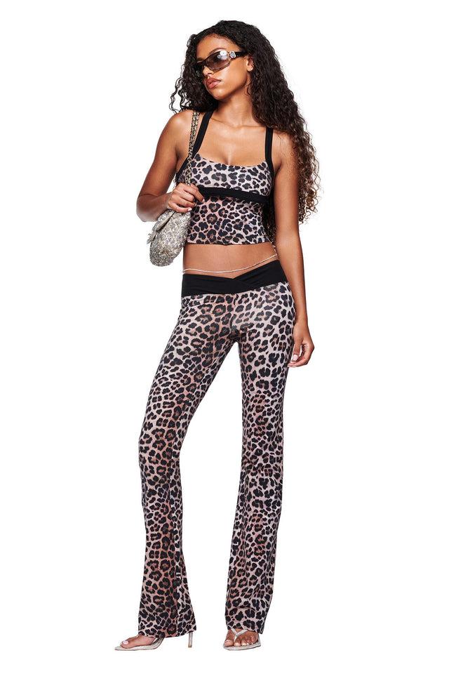 BLARE HALTER STRAP TOP - LEOPARD Product Image