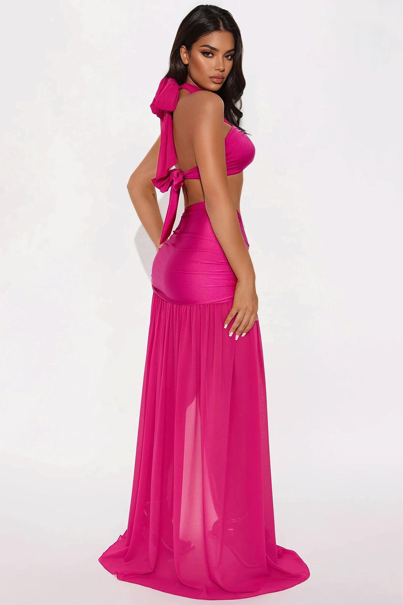 Blissful Day Maxi Skirt Set - Magenta Product Image