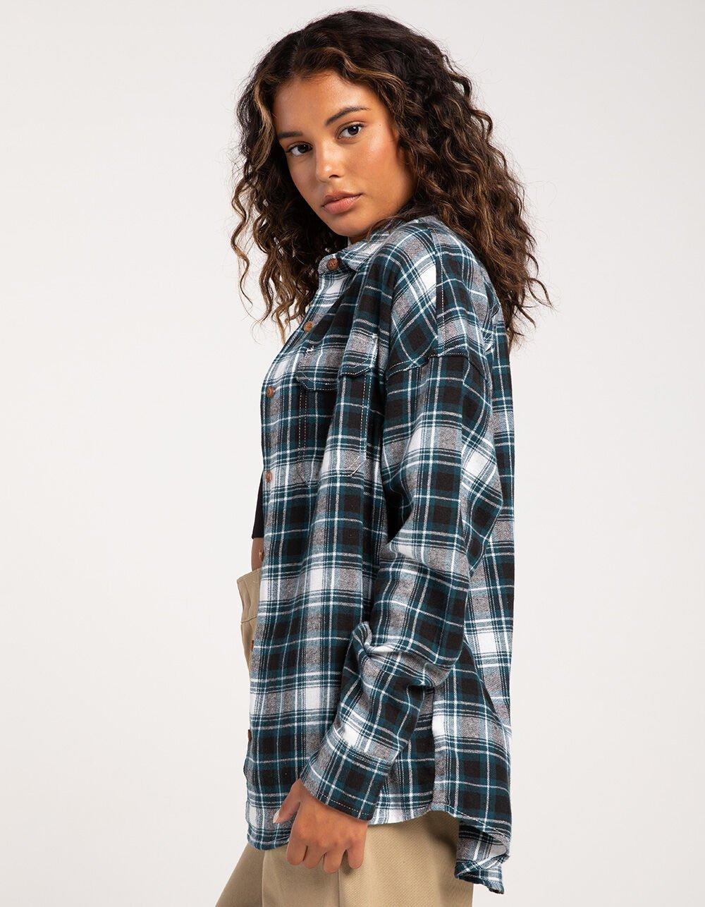 DICKIES Womens Flannel Shirt - WHITE COMBO Product Image