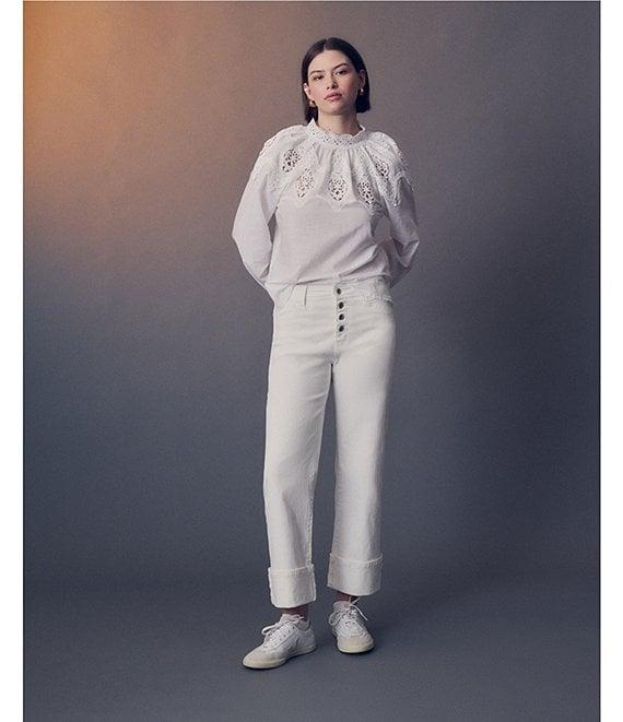 Sanctuary Mock Neck Long Sleeve Lace Popover Blouse Product Image