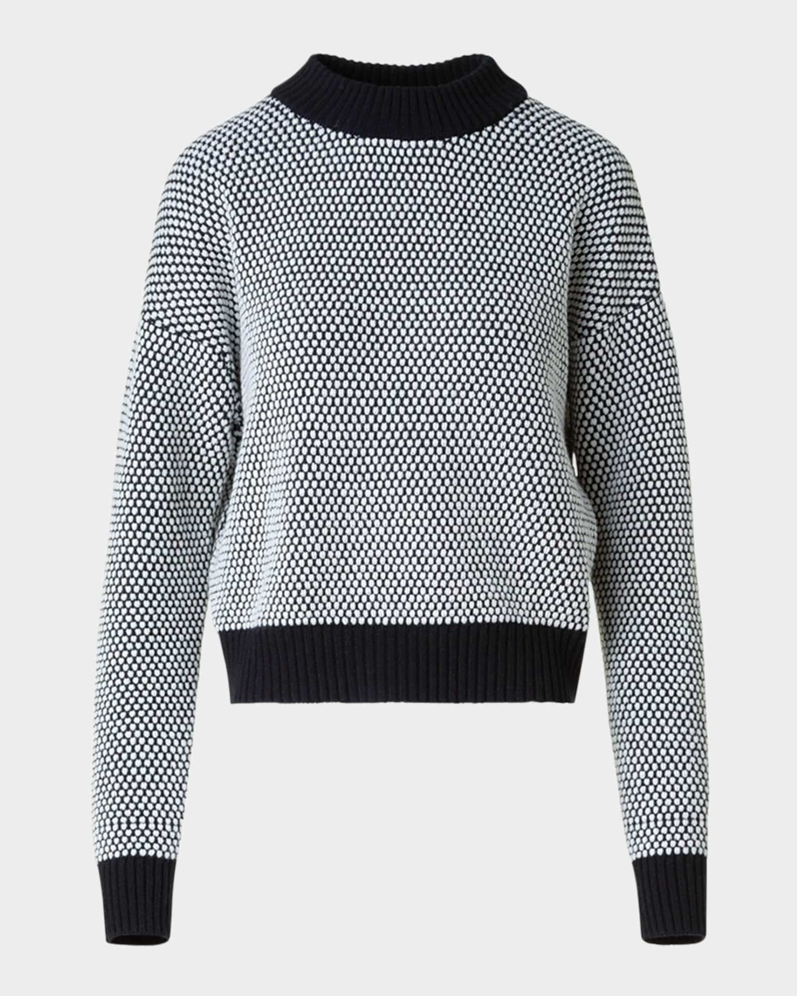 Cashmere-Wool 3D Dot Knit Crewneck Sweater Product Image
