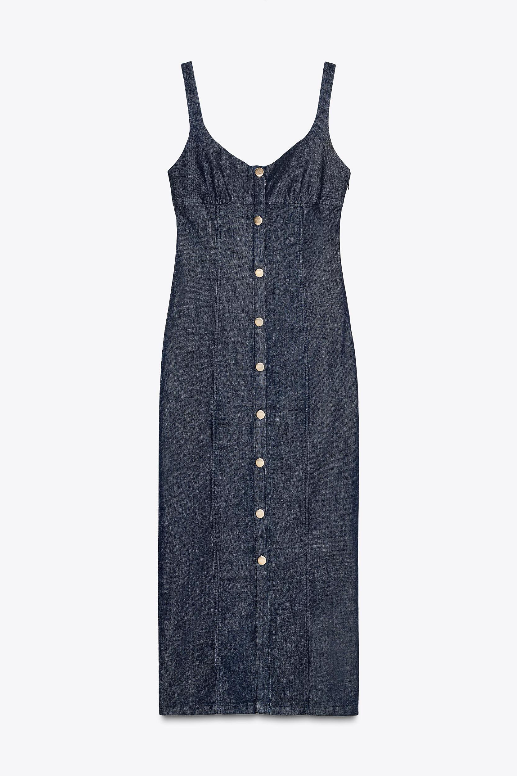Z1975 STRAPPY DENIM MIDI DRESS Product Image