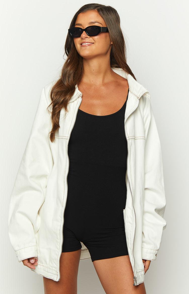 Sally White Oversized Denim Jacket Product Image