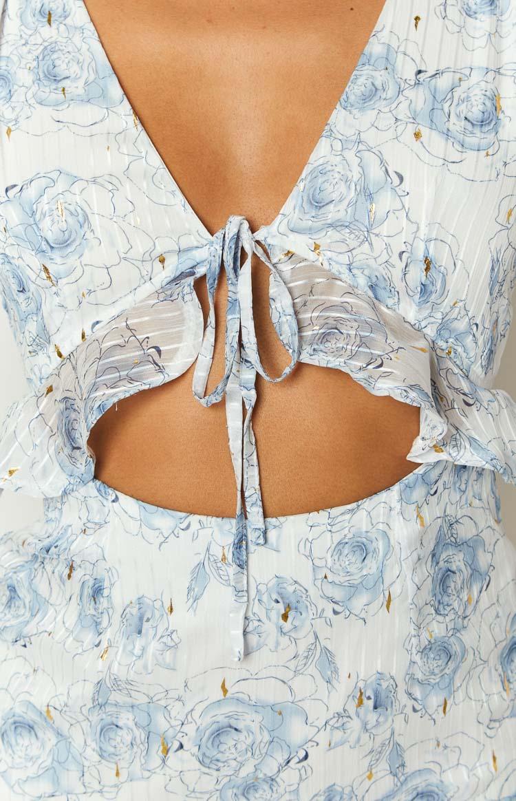 Santorini Nights Blue Floral Mini Dress Baby Product Image