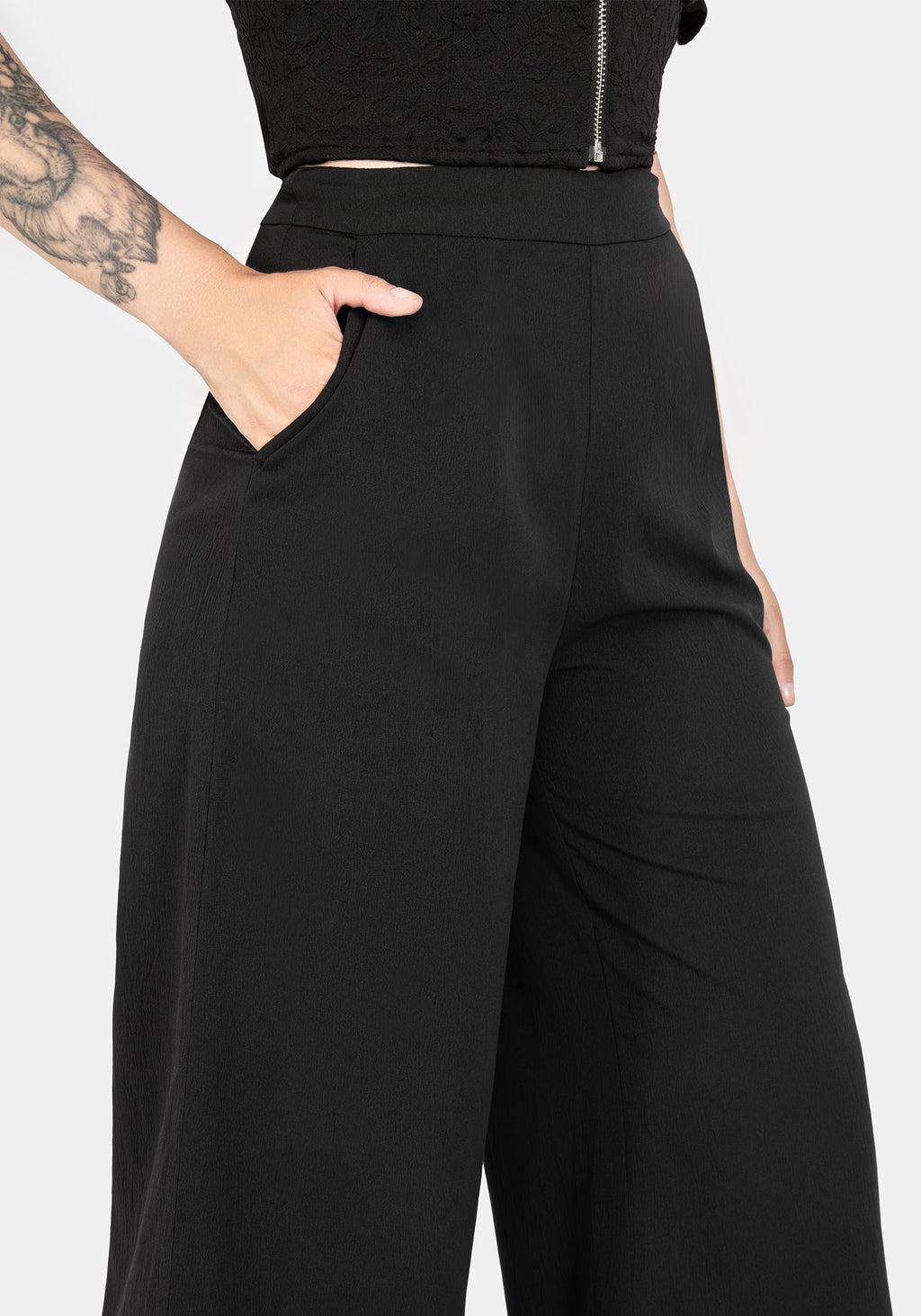 Araneo Lace Hem Wide Leg Trousers Product Image