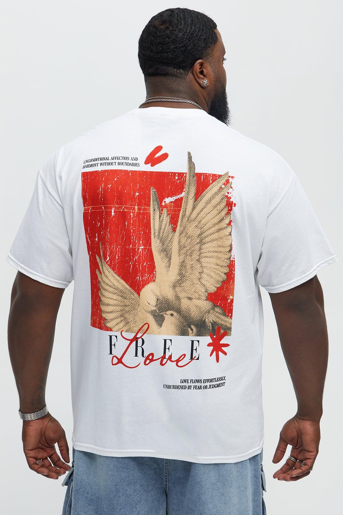 Free Love Dove Short Sleeve Tee - White Product Image