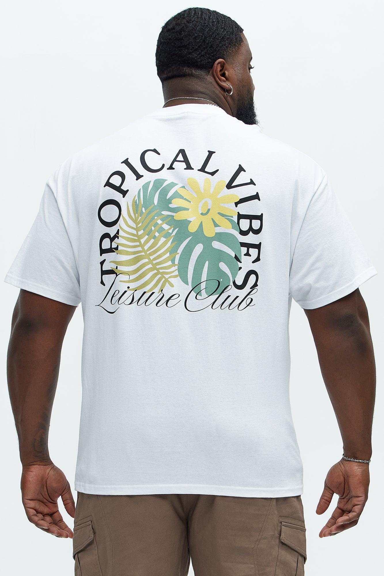 Tropical Vibes Short Sleeve Tee - White Product Image